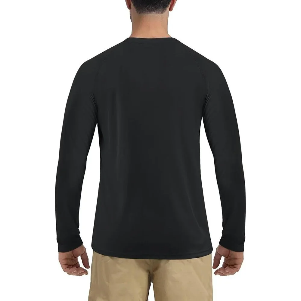 Men's UPF 50+ Sun Protection UV SPF Shirts Long Sleeve Lightweight Quick Dry Swi